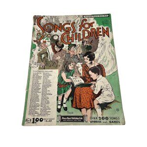 Songs For Children Vintage Songbook No. 5 1934 Amsco Music Over 200 Songs Games
